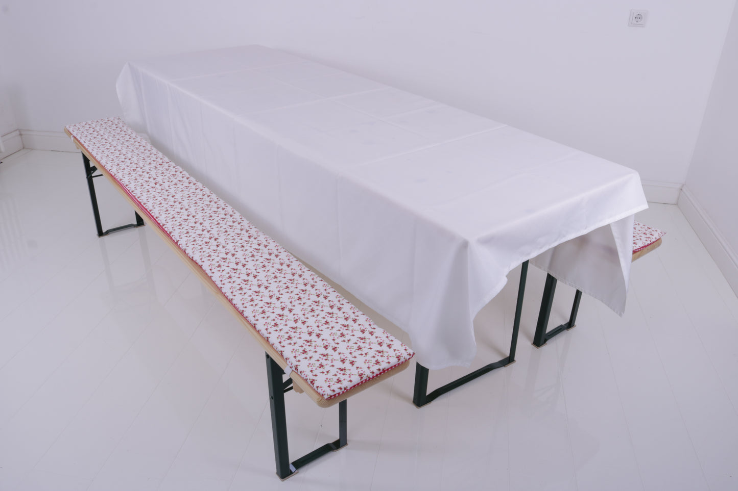 Tischdecke für Bierzeltgarnitur (Weiß) MIETEN Husse Überzug Tischdecke