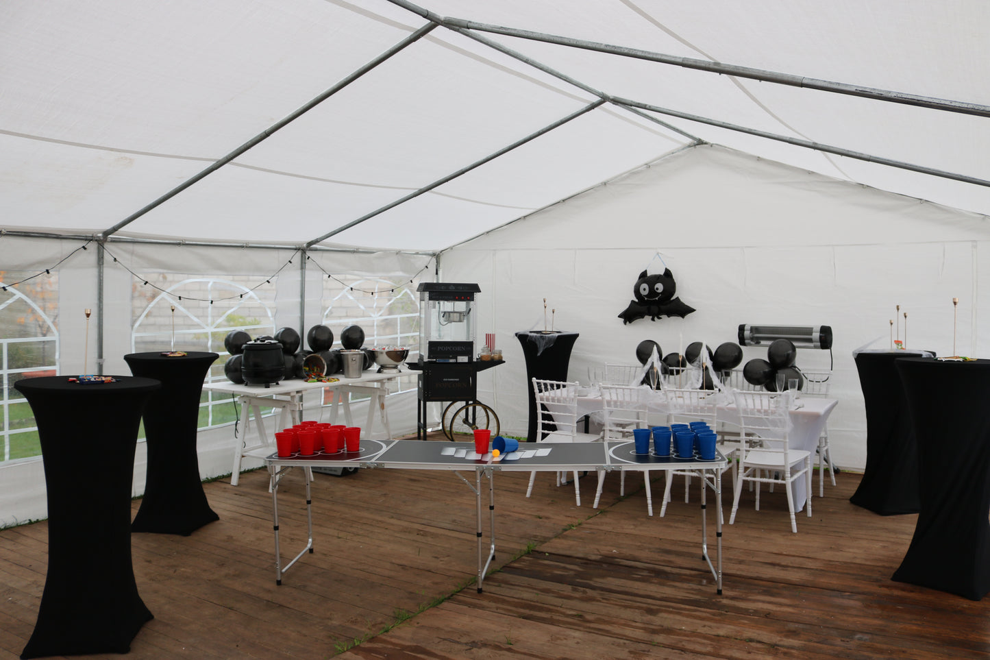 Bild von Husse f. Stehtisch 75cm Ø Schwarz MIETEN Hussen