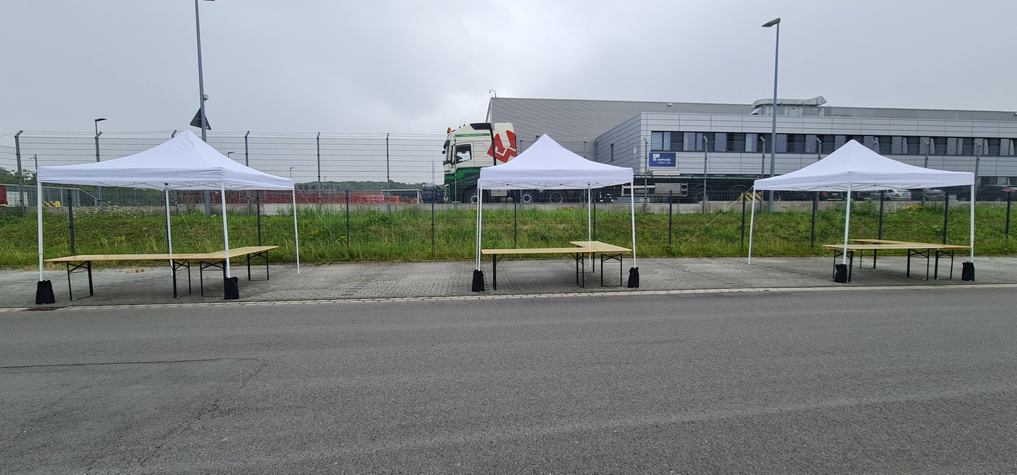 Professioneller Faltpavillon 3m x 3m MIETEN Festzelt Partyzelt Pavillon Zelt