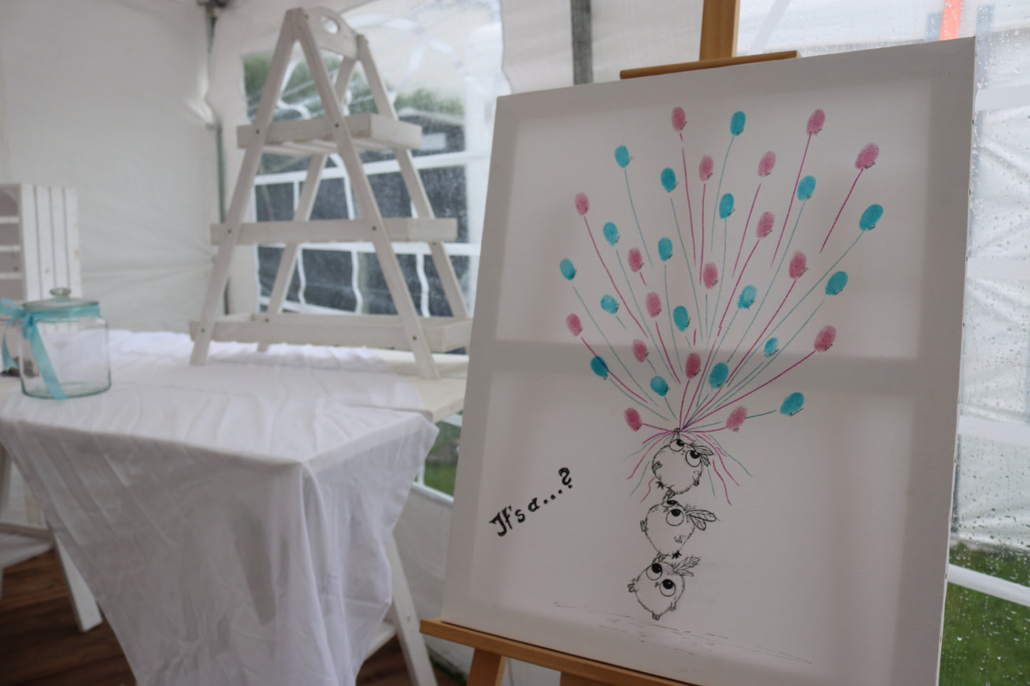 Handgemaltes Bild (z.B. Hochzeitsbild) für Staffelei MIETEN