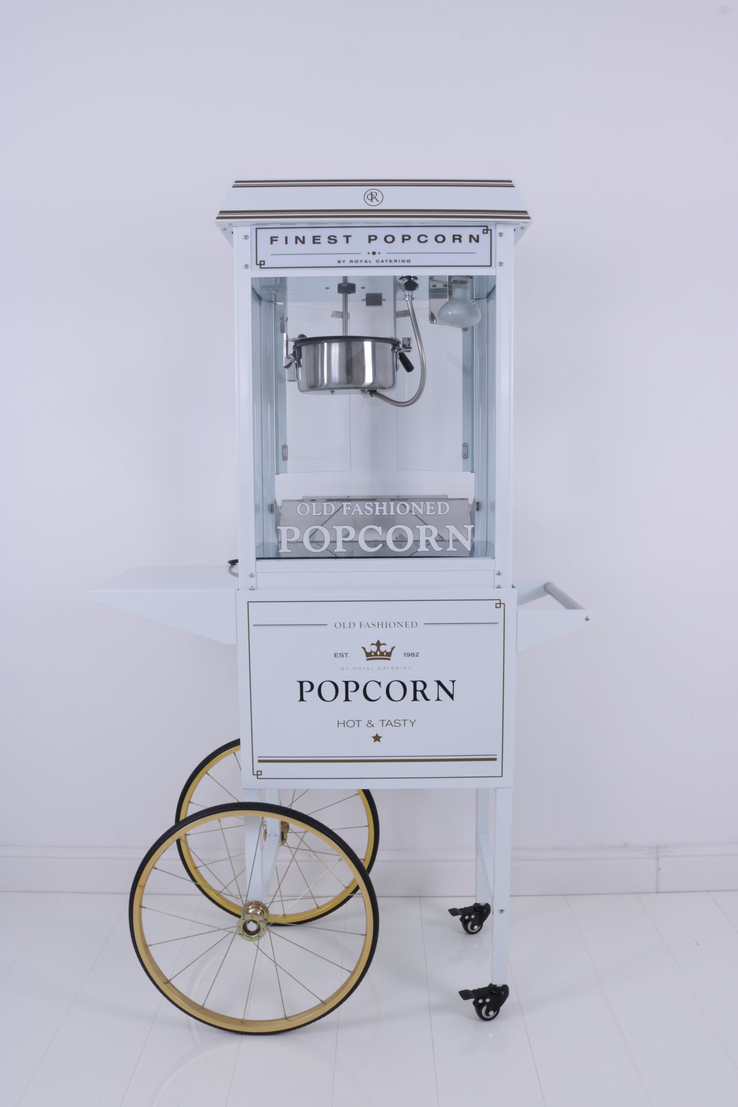 Bild von Popcornmaschine mit Wagen (Schwarz / Weiß) MIETEN Popcorn Hochzeit