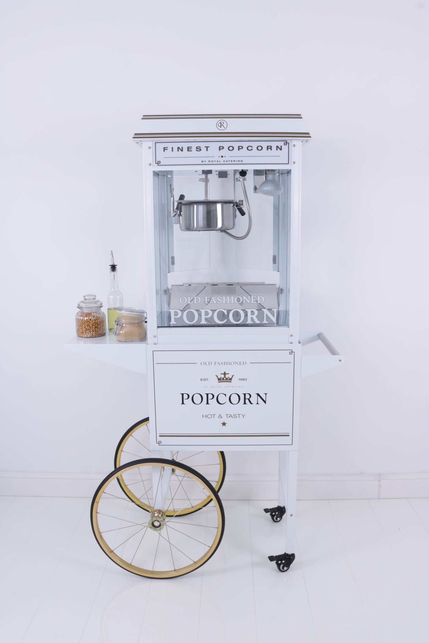 Popcornmaschine mit Wagen (Schwarz / Weiß) MIETEN Popcorn Hochzeit