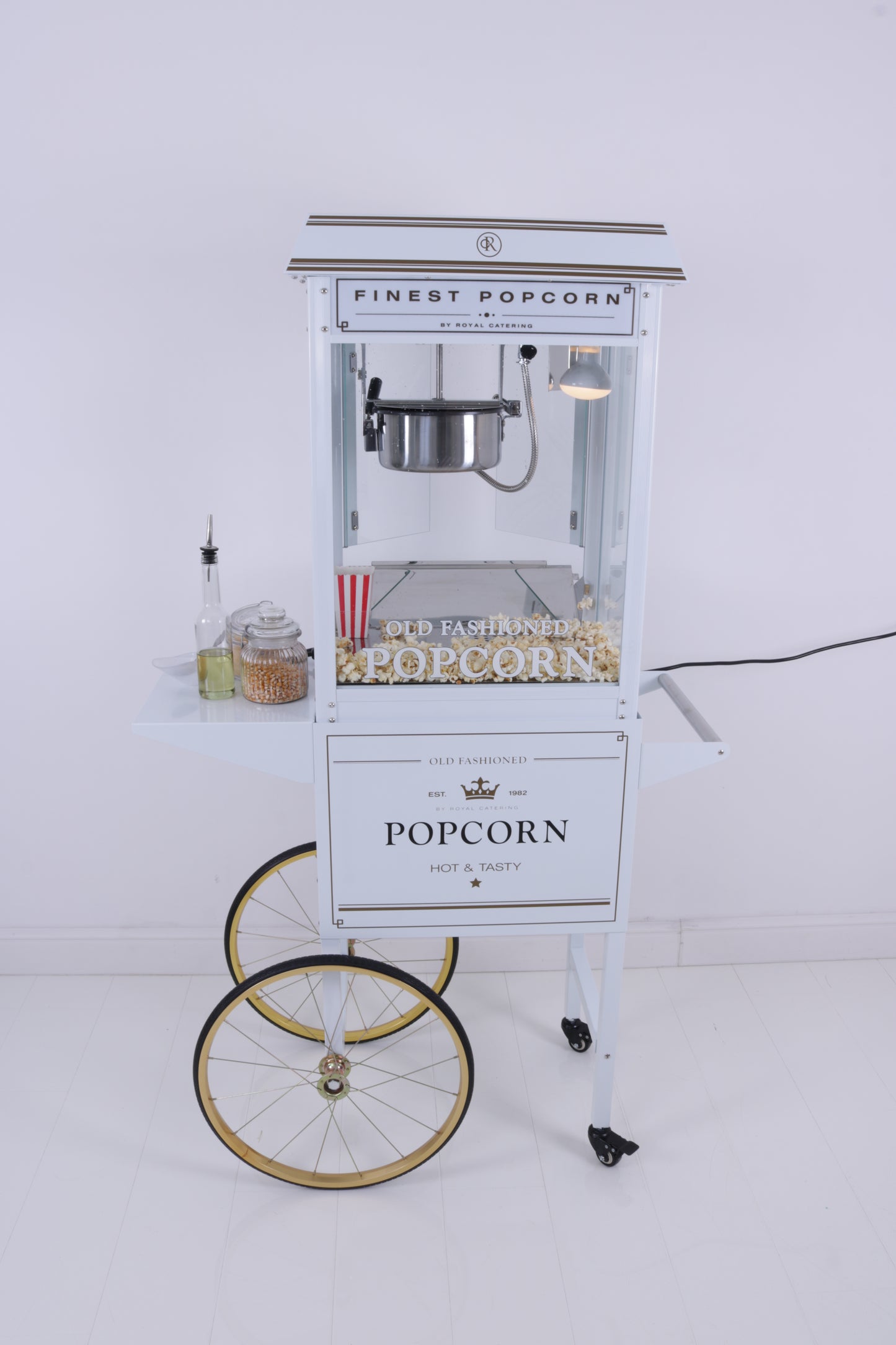 Popcornmaschine mit Wagen Weiß MIETEN Popcorn Hochzeit