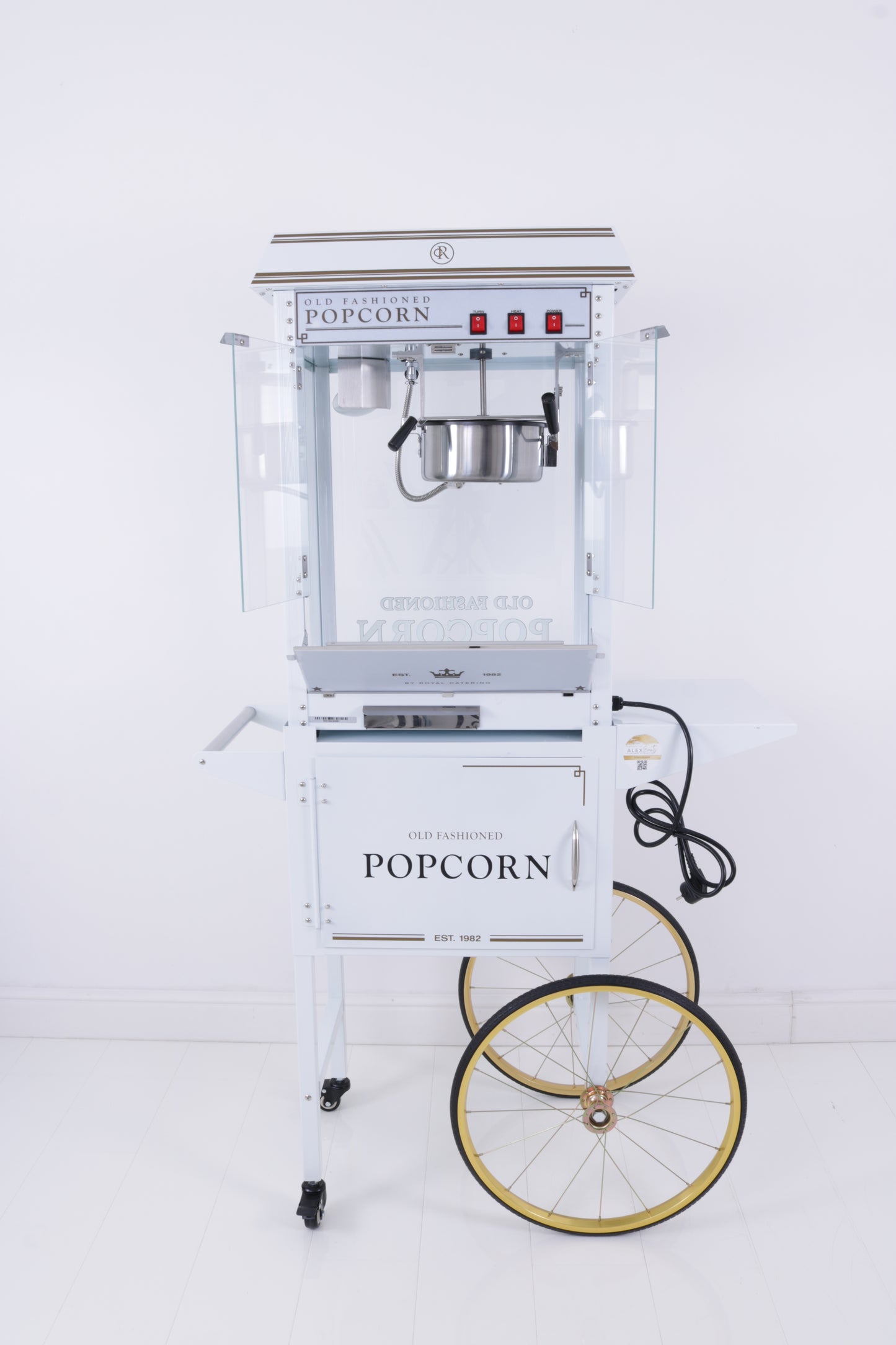 Popcornmaschine mit Wagen (Schwarz / Weiß) MIETEN Popcorn Hochzeit