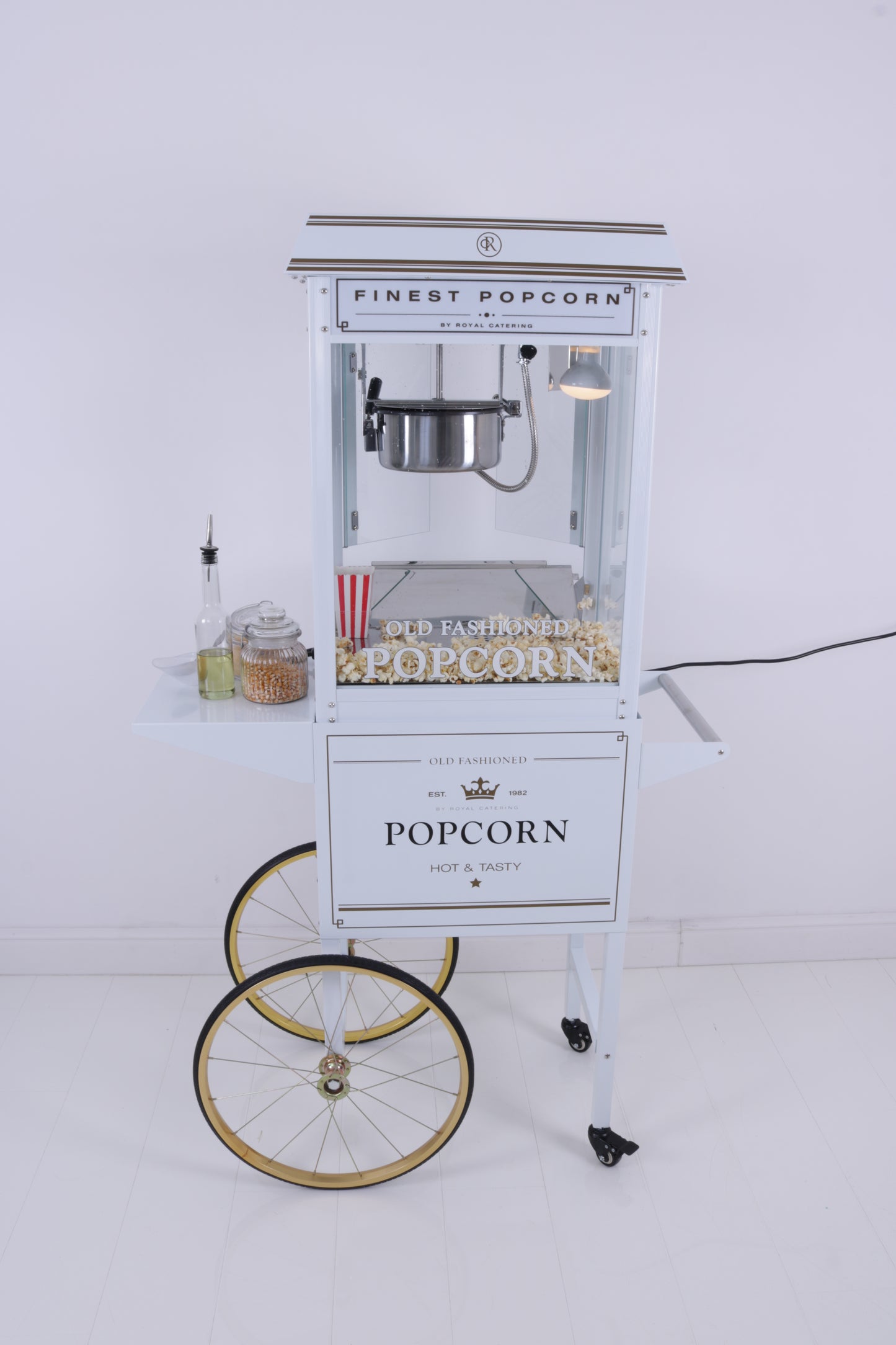 Popcornmaschine mit Wagen (Schwarz / Weiß) MIETEN Popcorn Hochzeit