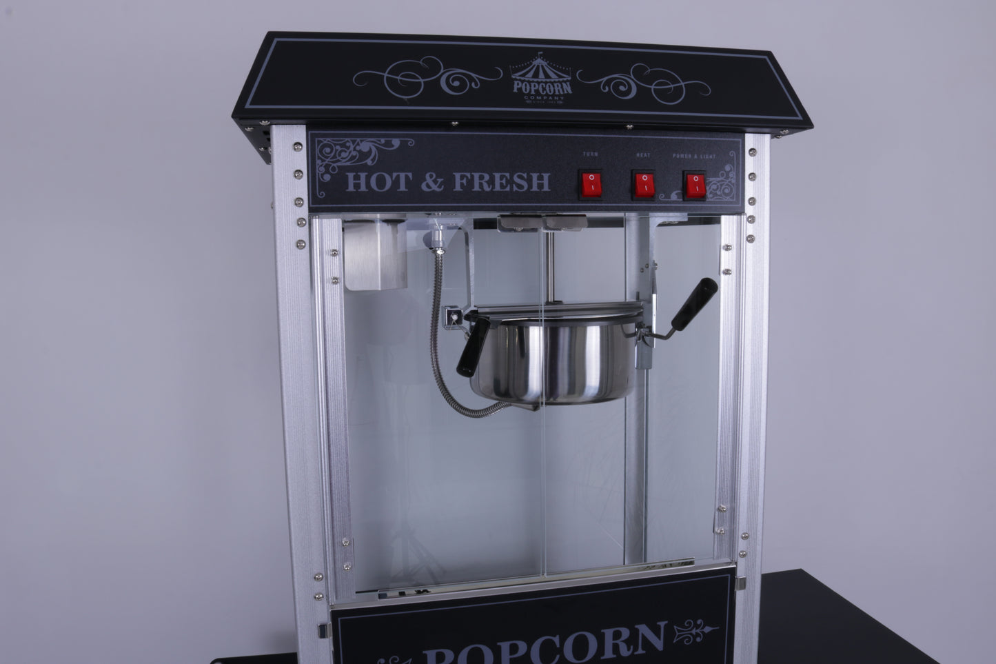 Popcornmaschine mit Wagen (Schwarz / Weiß) MIETEN Popcorn Hochzeit