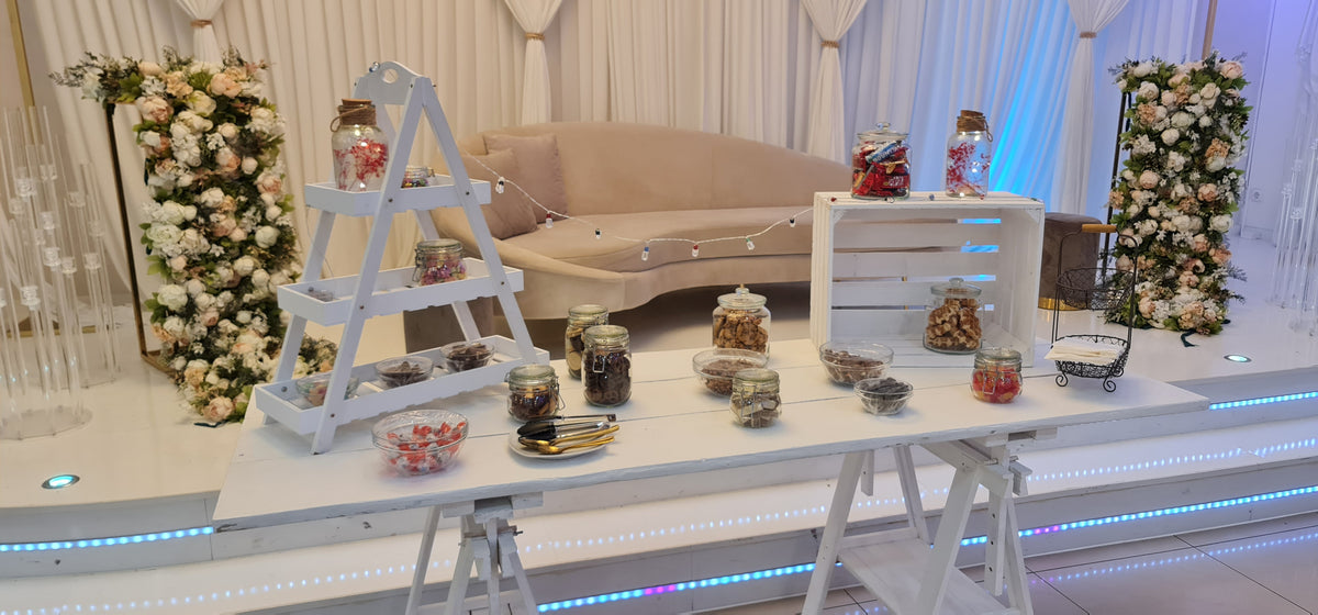 Bestückung Candybar nach Wunsch + Dekoration (Preis "ab") MIETEN