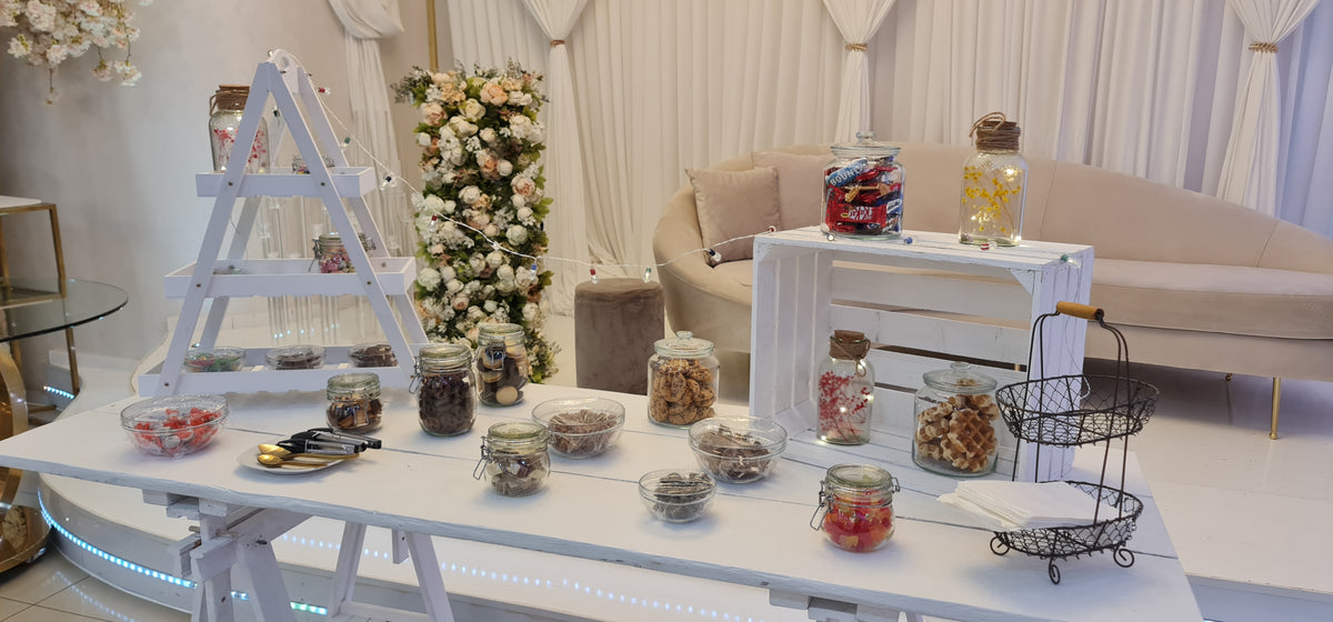 Bestückung Candybar nach Wunsch + Dekoration (Preis "ab") MIETEN