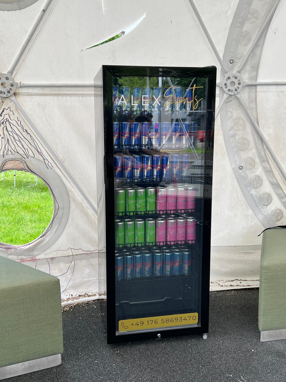 Bild von Glastür Getränke Kühlschrank 237 L beleuchtet MIETEN 