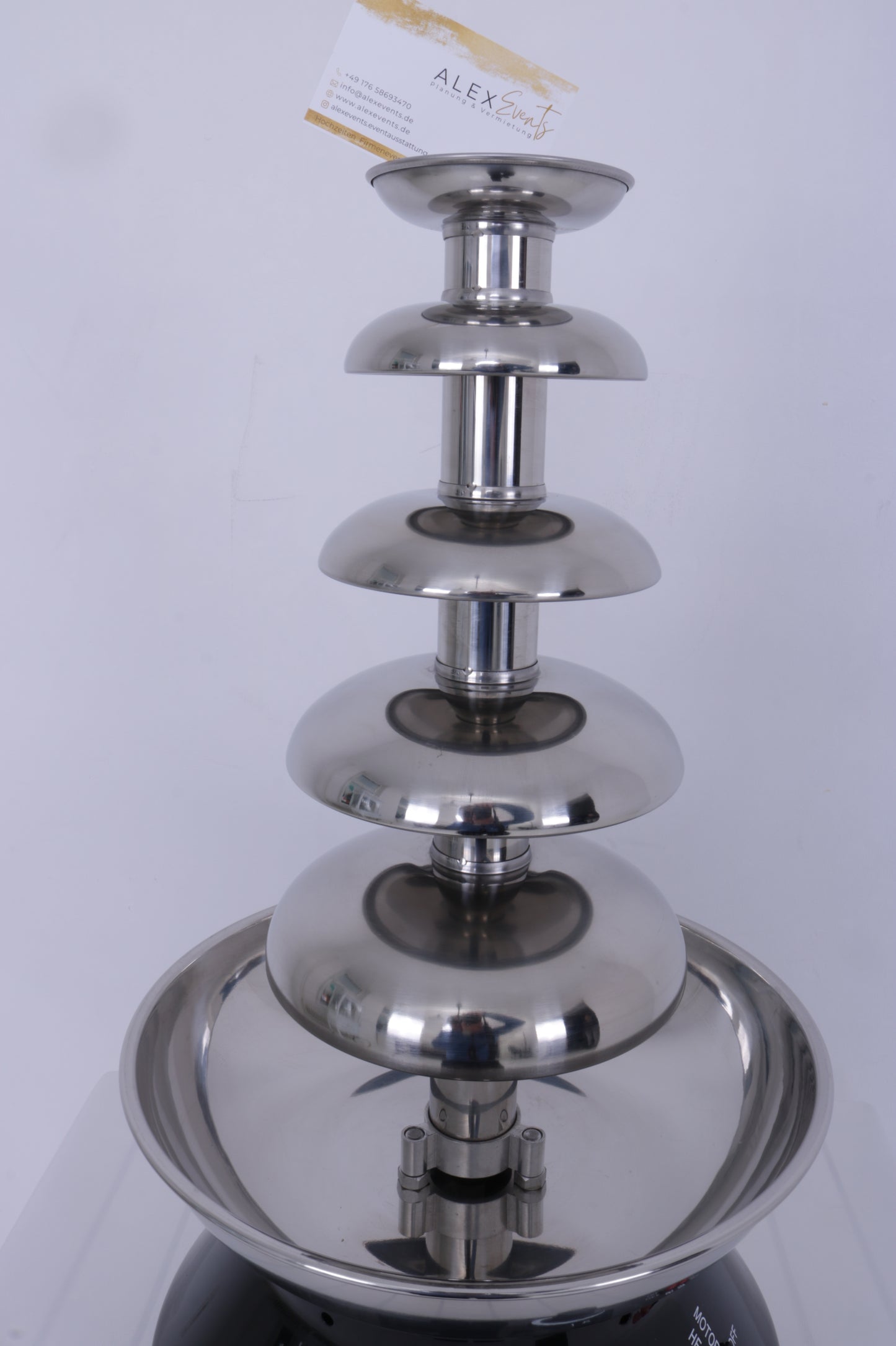 Schokoladenbrunnen XXL mit 5 Etagen 4 L MIETEN Schokobrunnen