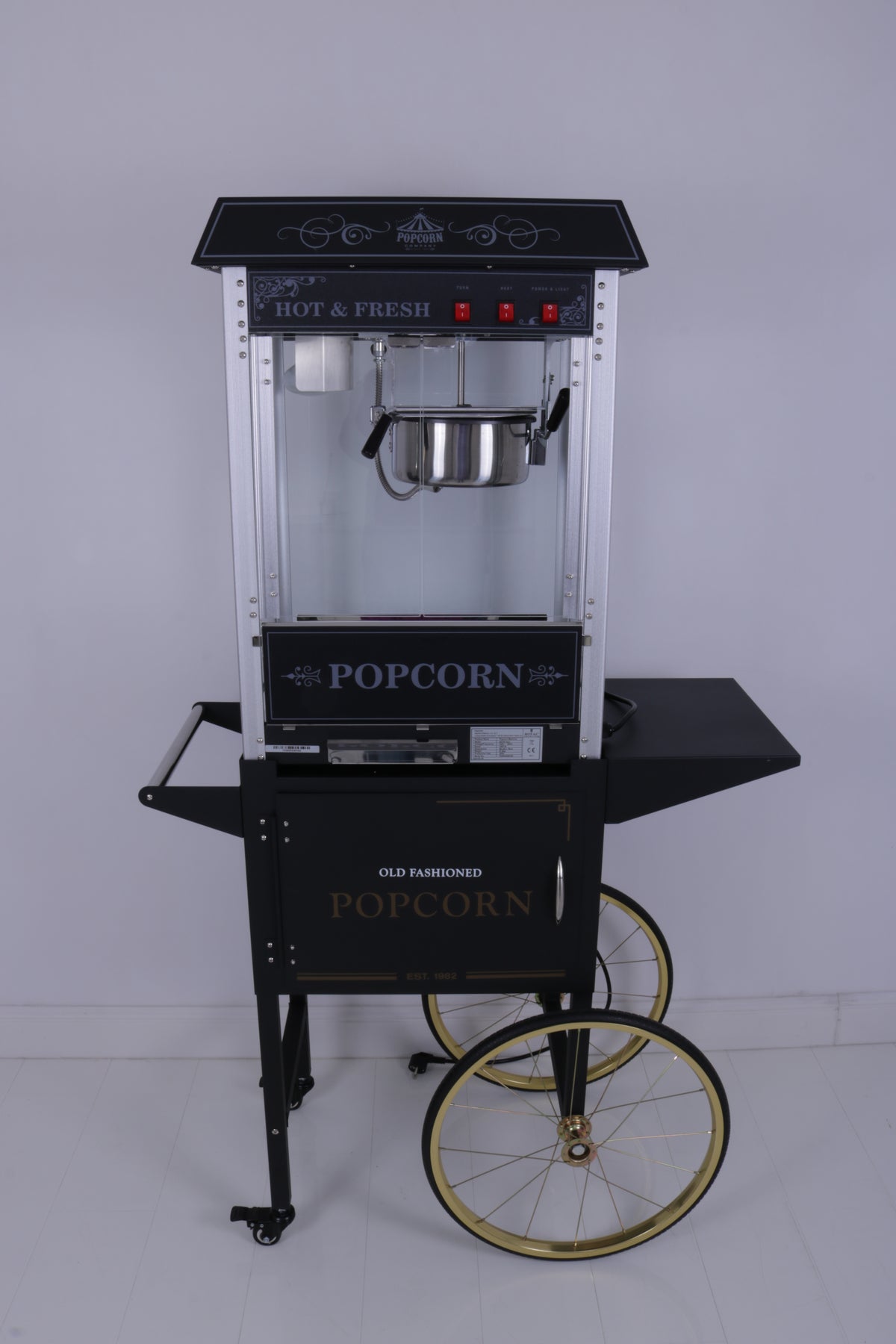 Popcornmaschine mit Wagen Schwarz MIETEN Popcorn Hochzeit