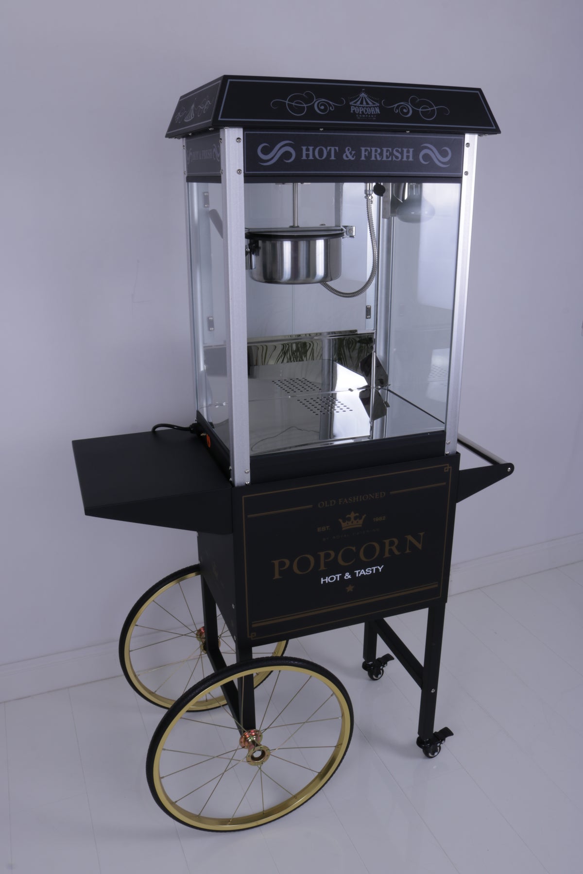 Popcornmaschine mit Wagen Schwarz MIETEN Popcorn Hochzeit