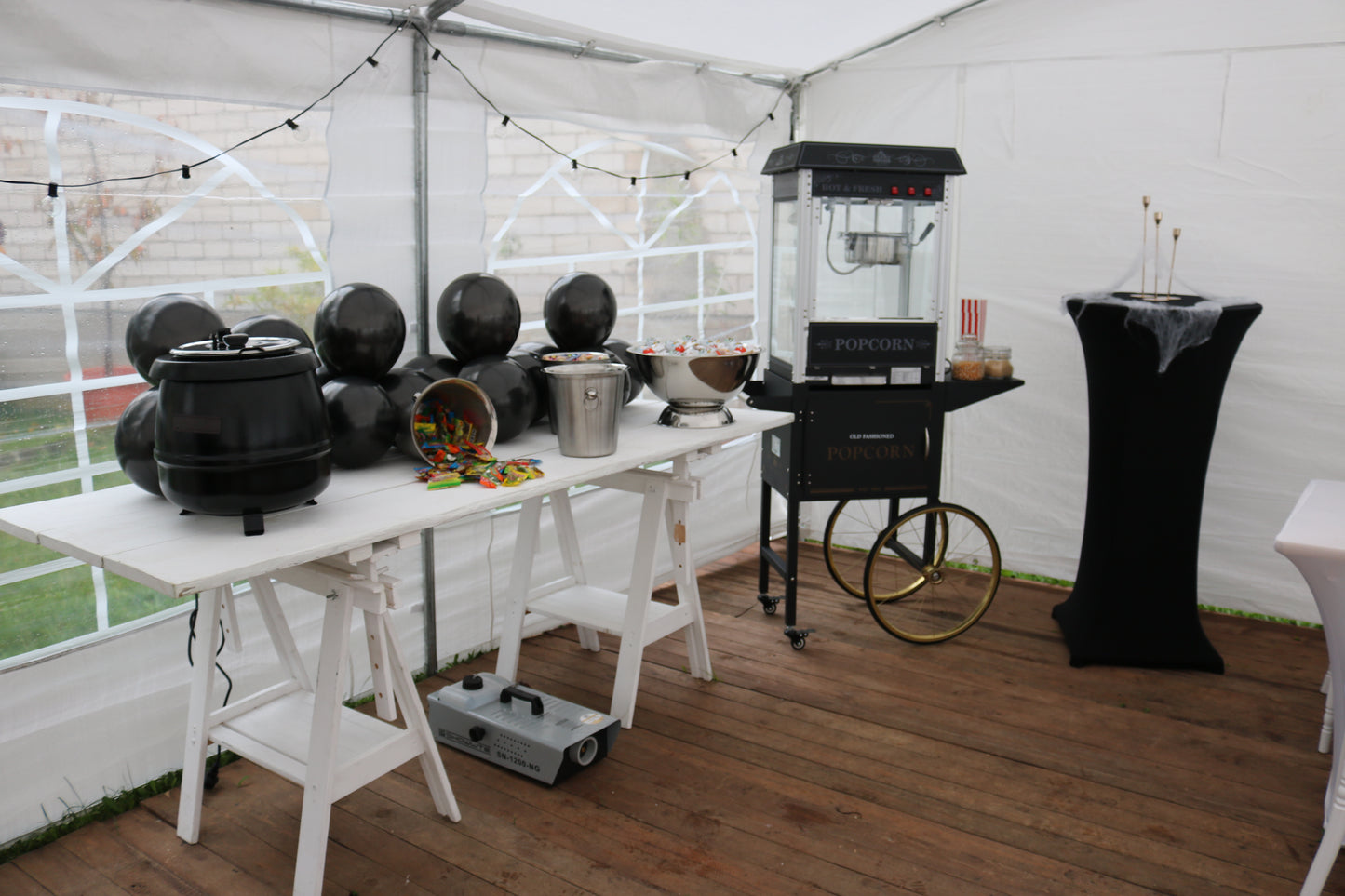 Popcornmaschine mit Wagen Schwarz MIETEN Popcorn Hochzeit