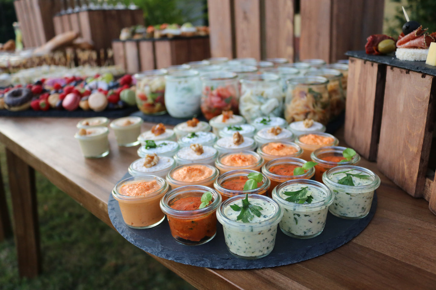 Bild von Weck Gläser mini 35ml Soßen Dips MIETEN Fingerfood Vorspeisen Buffet