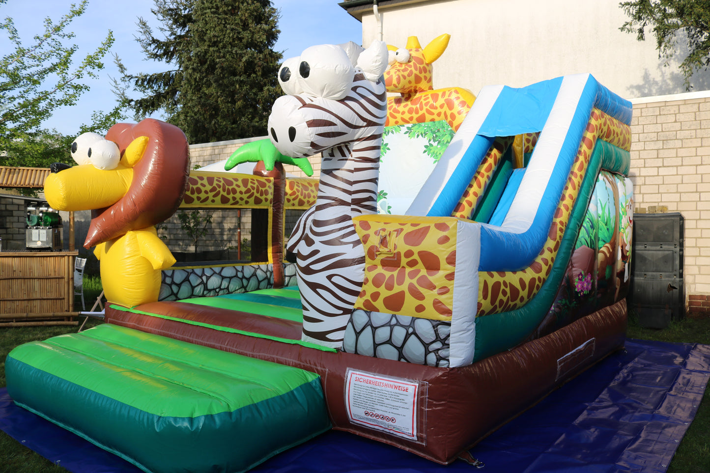 Hüpfburg Safari Tiere Rutsche MIETEN Kindergeburtstag