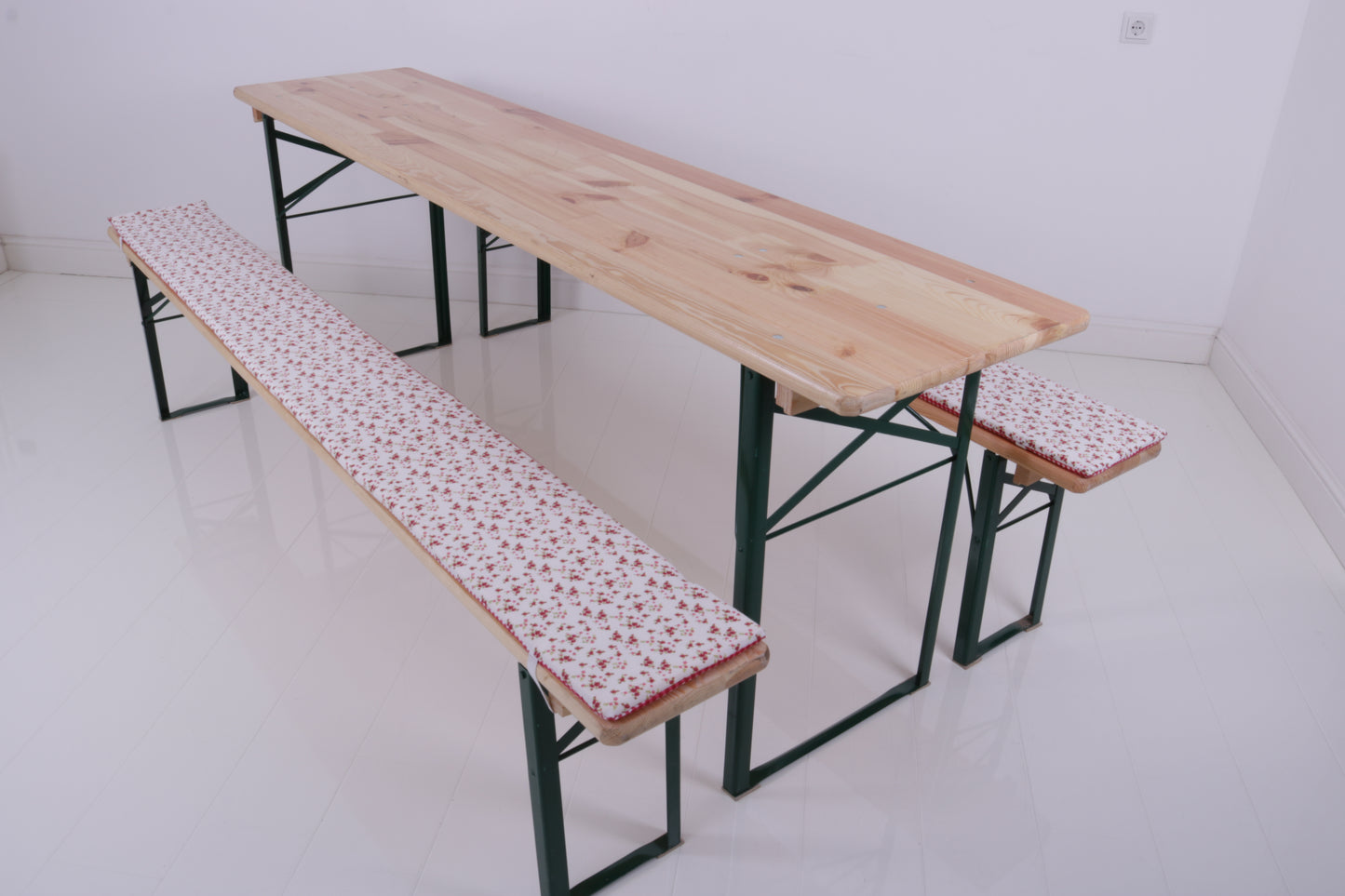 Bankauflagen f. Bierzeltgarnitur (Weiß) Polster MIETEN Sitzkissen