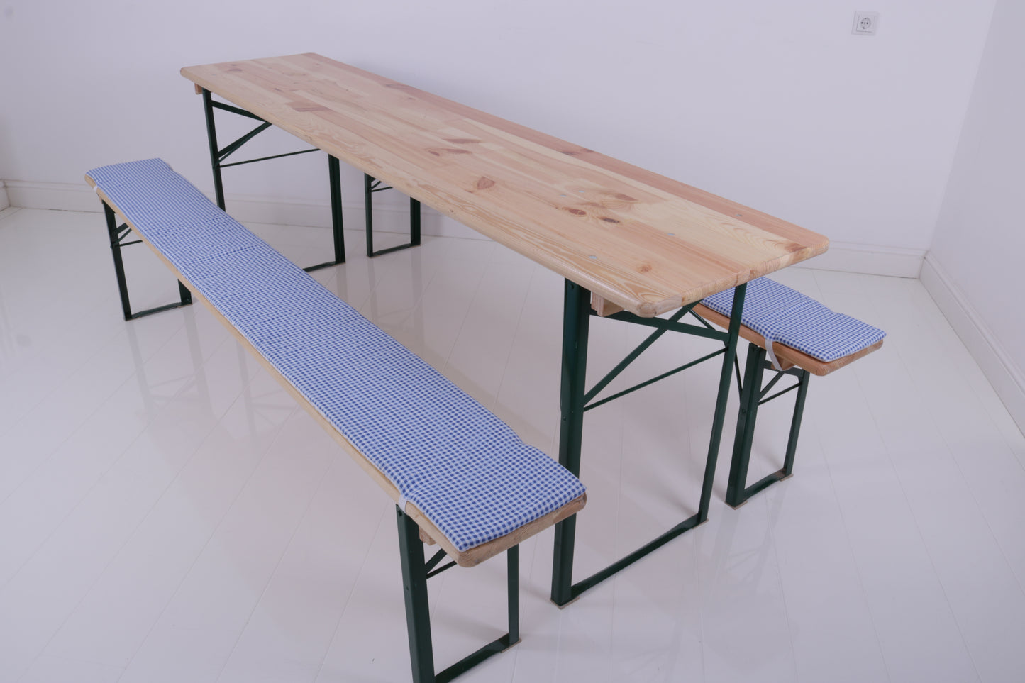 Bankauflagen f. Bierzeltgarnitur (Weiß) Polster MIETEN Sitzkissen