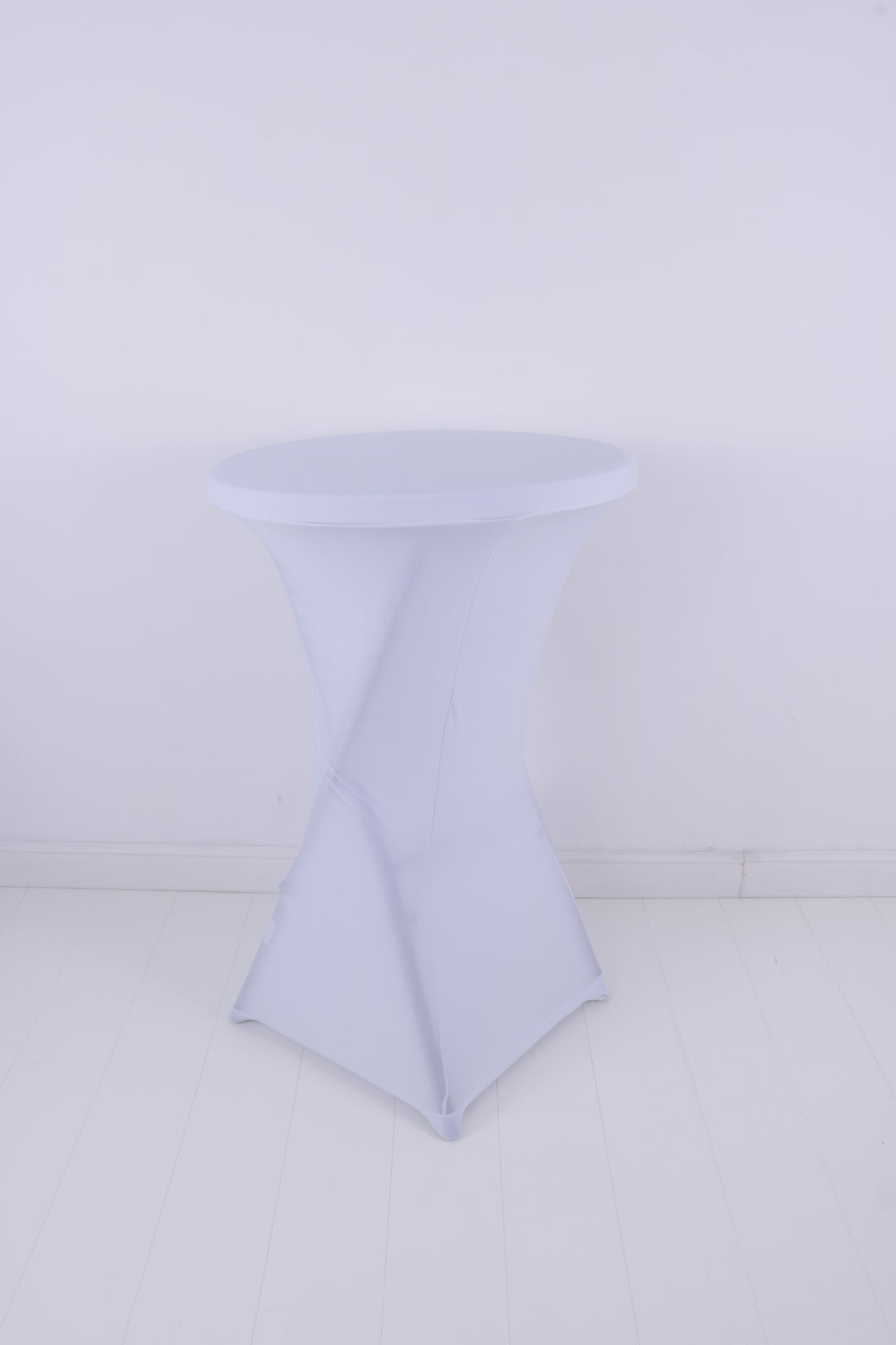 Husse f. Stehtisch 75cm Ø (Weiß / Schwarz) 2. Wahl, Gereinigt** MIETEN