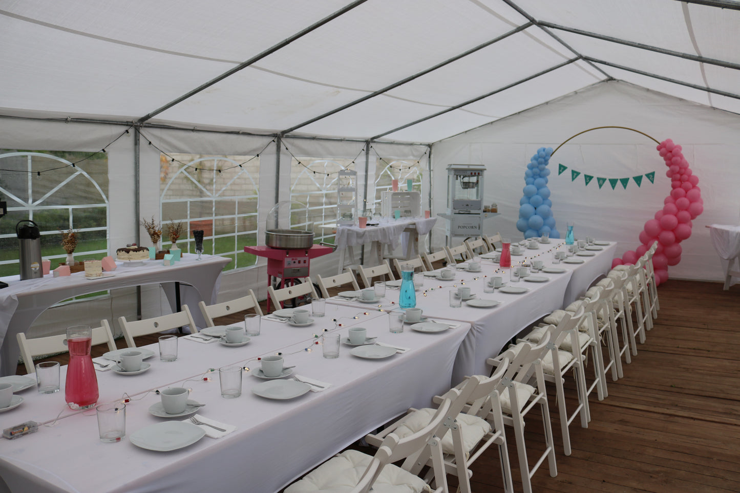 Hussen f. Bier- o. Buffettisch (Weiß) 2. Wahl, Gereinigt** MIETEN