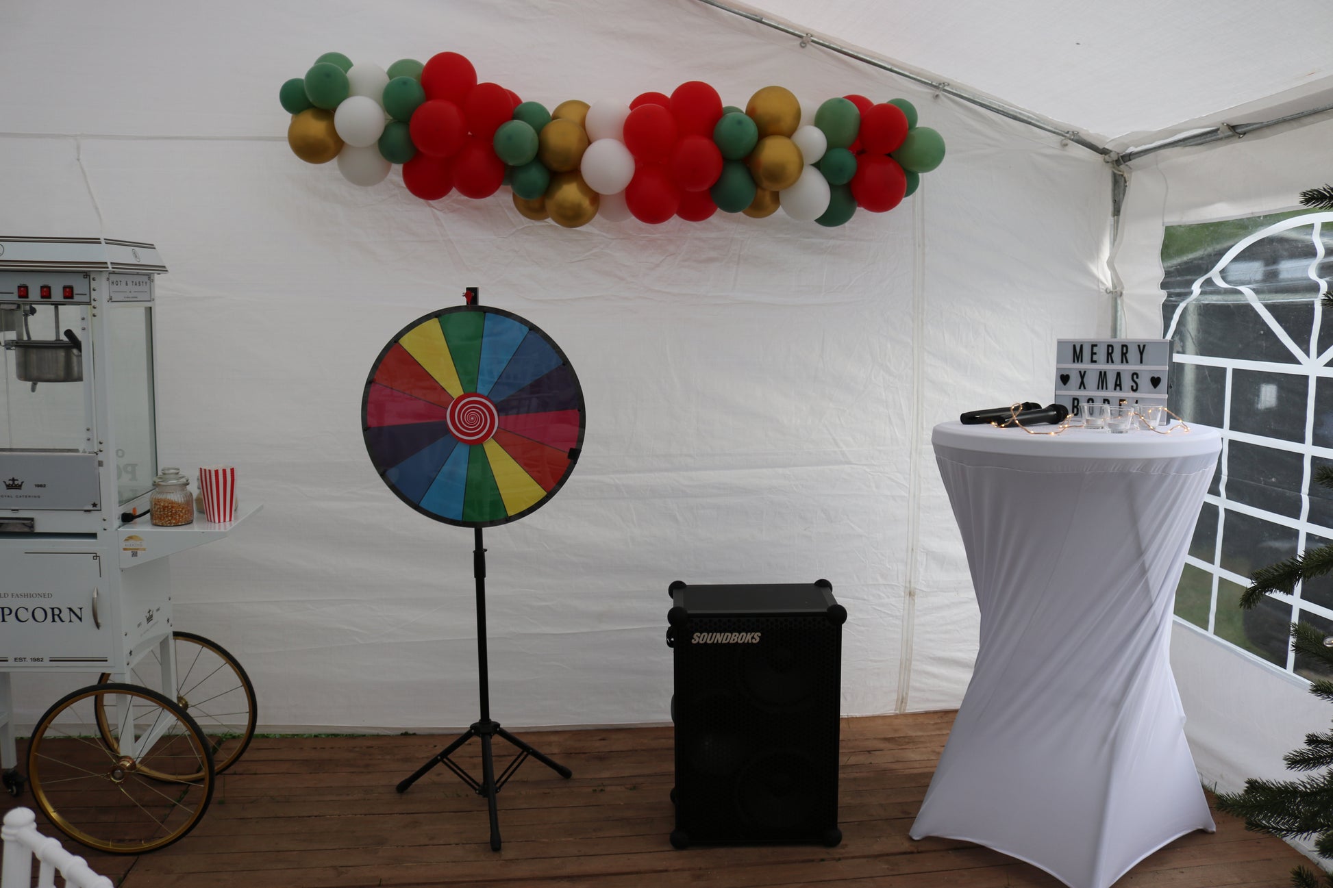 Bild von Professionelles Glücksrad beschreibbar aus Holz MIETEN Eröffnung