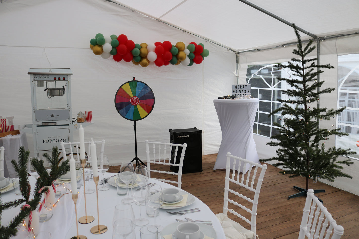 Professionelles Glücksrad beschreibbar aus Holz MIETEN Eröffnung