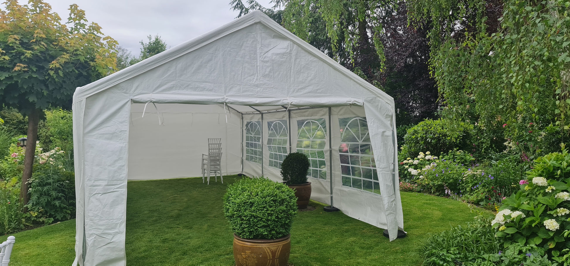 Professionelles Festzelt 4m x 8m MIETEN Partyzelt Pavillon Zelt Zeltba –  Alex Events